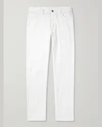 Ermenegildo Zegna Pantaloni slim-fit a gamba dritta in misto lino tinti in capo Roccia Bianco