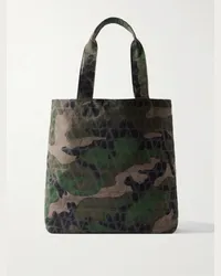 Valentino Garavani Tote bag in tela di cotone con stampa Verde