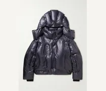 Moncler Dingyun Zhang Josa Logo-Appliquéd Quilted Shell Hooded Down Jacket Blu