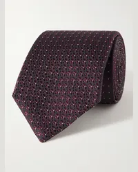 Canali Cravatta in seta jacquard, 8 cm Bordeaux