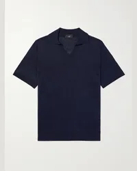 Dunhill Polo in misto lino e seta Blu