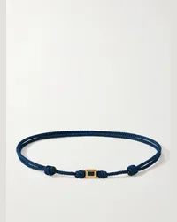 Luis Morais Bracciale in cordoncino con oro e zaffiri Blu