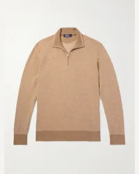 Loro Piana Pullover in cashmere con mezza zip Neutri