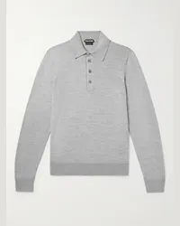 Tom Ford Polo slim-fit in lana Grigio