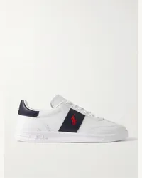 Ralph Lauren Sneakers in pelle con logo ricamato Heritage Aera Bianco