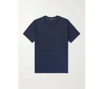 Loro Piana T-shirt in lino Blu