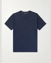 Loro Piana T-shirt in lino Blu