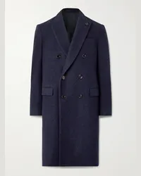 LARDINI Cappotto doppiopetto in misto lana spazzolata Blu