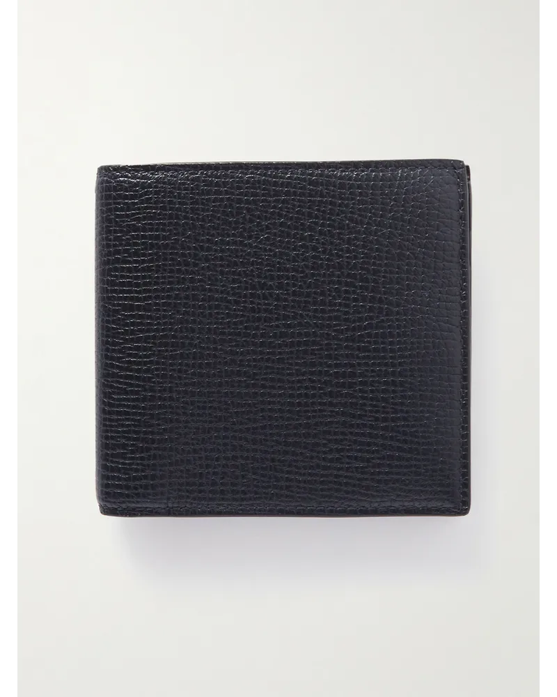 Smythson Ludlow Full-Grain Leather Billfold Wallet Blu