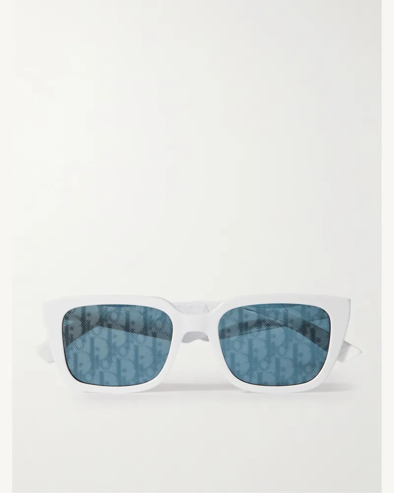 Dior Occhiali da sole in acetato con montatura D-frame Dior B27 S2I Bianco