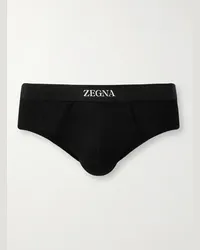 Ermenegildo Zegna Slip in misto cotone e modal a coste Nero