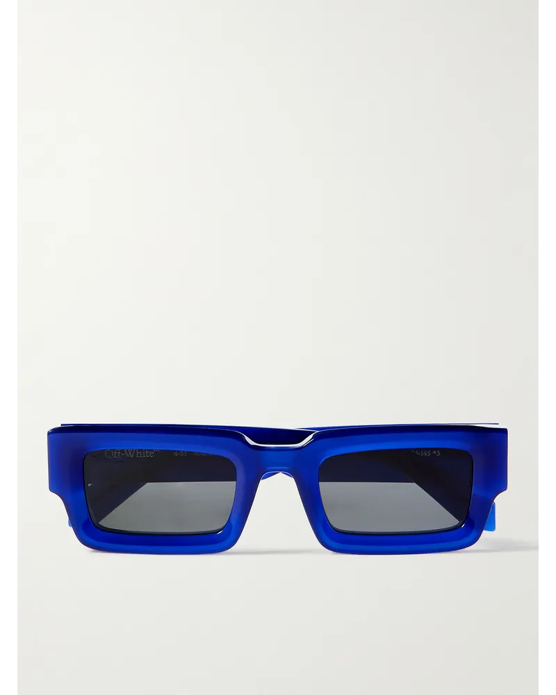 OFF-WHITE Occhiali da sole in acetato con montatura rettangolare Lecce Blu