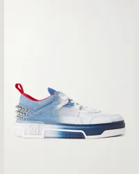 Christian Louboutin Sneakers in denim e mesh dégradé con borchie a punta Astroloubi Blu