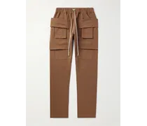 Pantaloni cargo slim-fit a gamba dritta in twill di cotone con coulisse