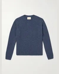 Folk Pullover in misto lana Blu