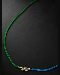 Yvonne Léon Gold Tsavorite, Blackened Diamond and Cord Bracelet Blu