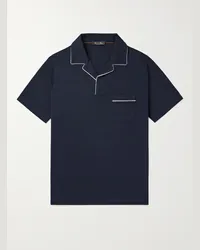 Loro Piana Polo in cotone piqué Blu