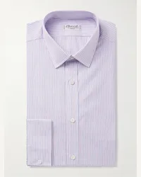 Charvet Camicia in popeline di cotone a righe Viola