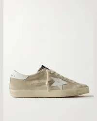 Golden Goose Sneakers in camoscio con finiture in pelle effetto consumato Super-Star Neutri