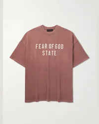 Fear of God T-shirt oversize in jersey di cotone con logo Rosso