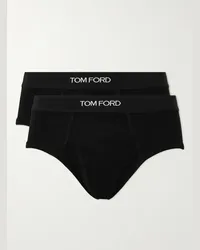 Tom Ford Confezione da due slip in cotone stretch Nero