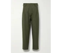 Pantaloni slim-fit a gamba affusolata in misto cotone e lana vergine con pinces