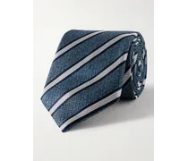 Cravatta in seta jacquard a righe, 8 cm