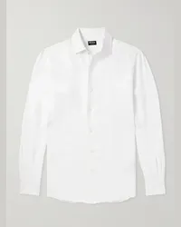 Ermenegildo Zegna Camicia in lino Oasi Bianco