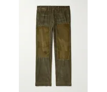 Pantaloni a gamba dritta in velluto a coste di cotone patchwork Field