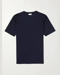 Saint Laurent T-shirt in misto lana e seta Blu