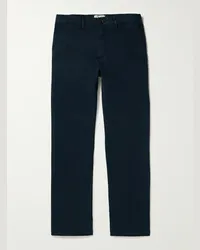 MR P. Pantaloni chino a gamba dritta in twill di misto cotone Blu