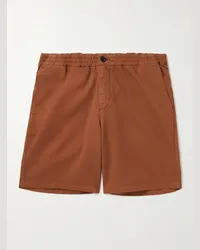 MR P. Shorts a gamba dritta in twill di misto cotone biologico tinti in capo Rosso