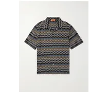 Camicia in cotone crochet con colletto aperto