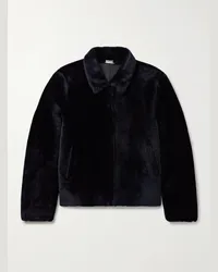 Thom Browne Bomber in shearling Blu