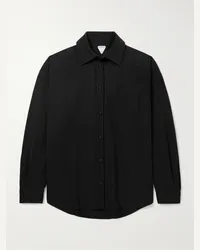 Bottega Veneta Camicia oversize in twill di lana Nero