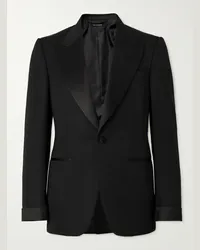 Tom Ford Giacca da smoking in misto lana grain de poudre e mohair Shelton Nero