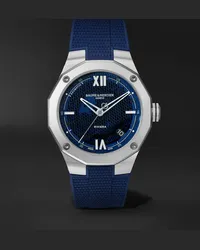 Baume & Mercier Orologio automatico 42 mm in acciaio inossidabile con cinturino in gomma Riviera, N. rif. M0A10701 Blu