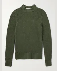 Jil Sander Pullover in misto cotone bouclé Verde