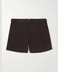 Orlebar Brown Shorts slim-fit in twill di cotone stretch Bulldog Marrone