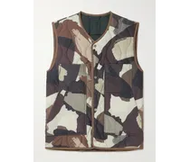Gilet in shell imbottito con stampa camouflage Peter