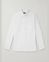 Tom Ford Camicia in cotone Oxford con collo button-down Bianco