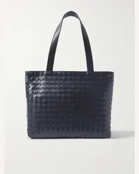 Bottega Veneta Tote bag piccola in pelle con motivo Intrecciato Avenue Blu