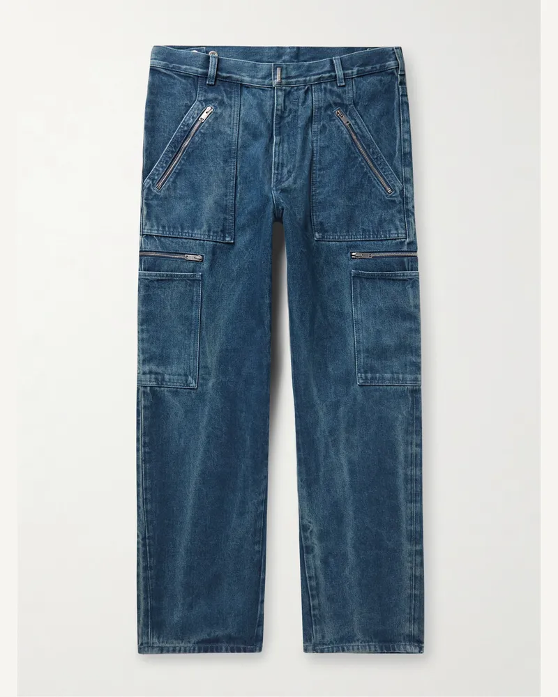 Givenchy Jeans a gamba larga con zip Blu