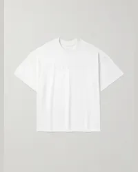 Jil Sander T-shirt in jersey di cotone con logo Bianco