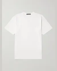 Acne Studios T-shirt in jersey di cotone con logo applicato Nash Bianco