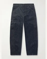 Christophe Lemaire Pantaloni a gamba affusolata in denim Twisted Blu