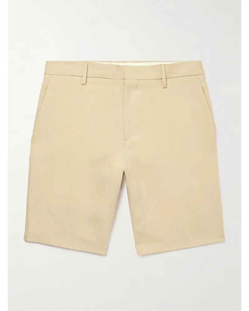 Paul Smith Shorts a gamba dritta in lino Neutri