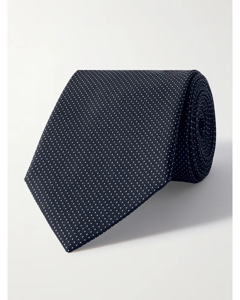 Paul Smith Cravatta in seta jacquard a pois, 8 cm Blu