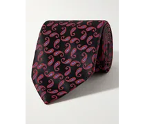 Cravatta in seta jacquard con motivo paisley, 8,5 cm