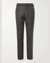 Tom Ford Pantaloni a gamba dritta in misto lana, mohair, lino e seta Shelton Grigio